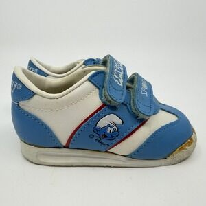 VINTAGE SMURF SPORTS BABY SHOES OLD SIZE 3 SNEAKER